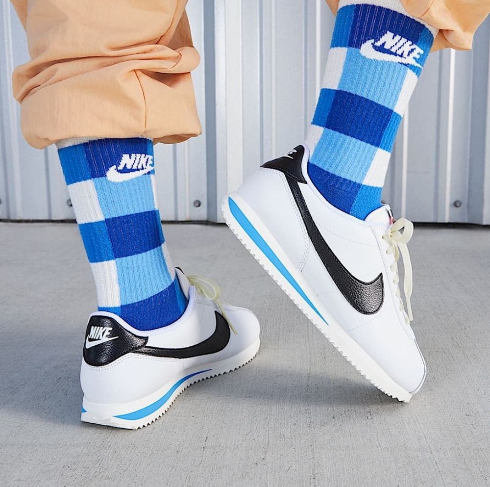 Nike Cortez Leather Shoes 💙🤍🖤